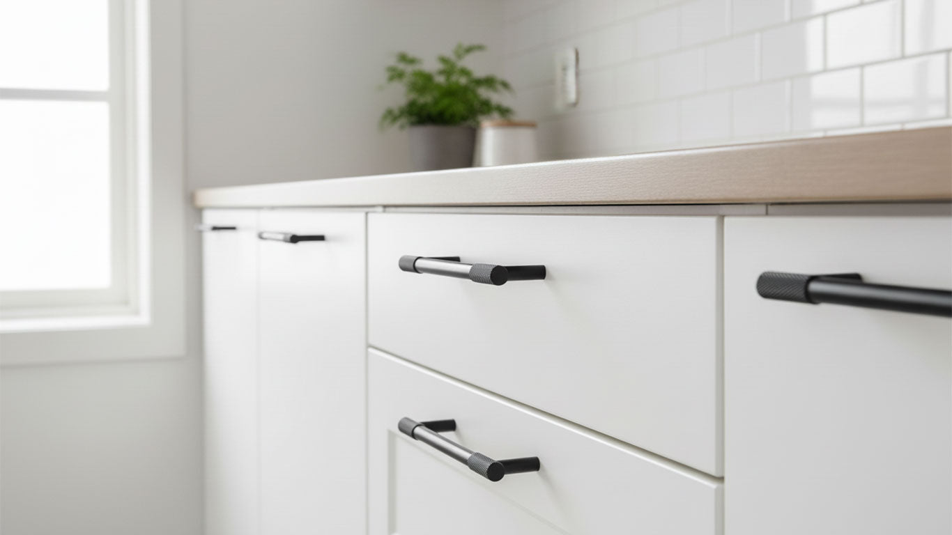 Håndtak 3018 | Riflet | Sort