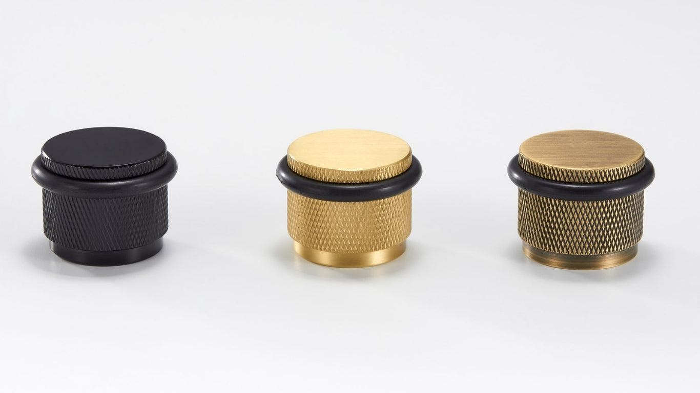 Butée de porte DS001 | Moleté | Laiton Antique