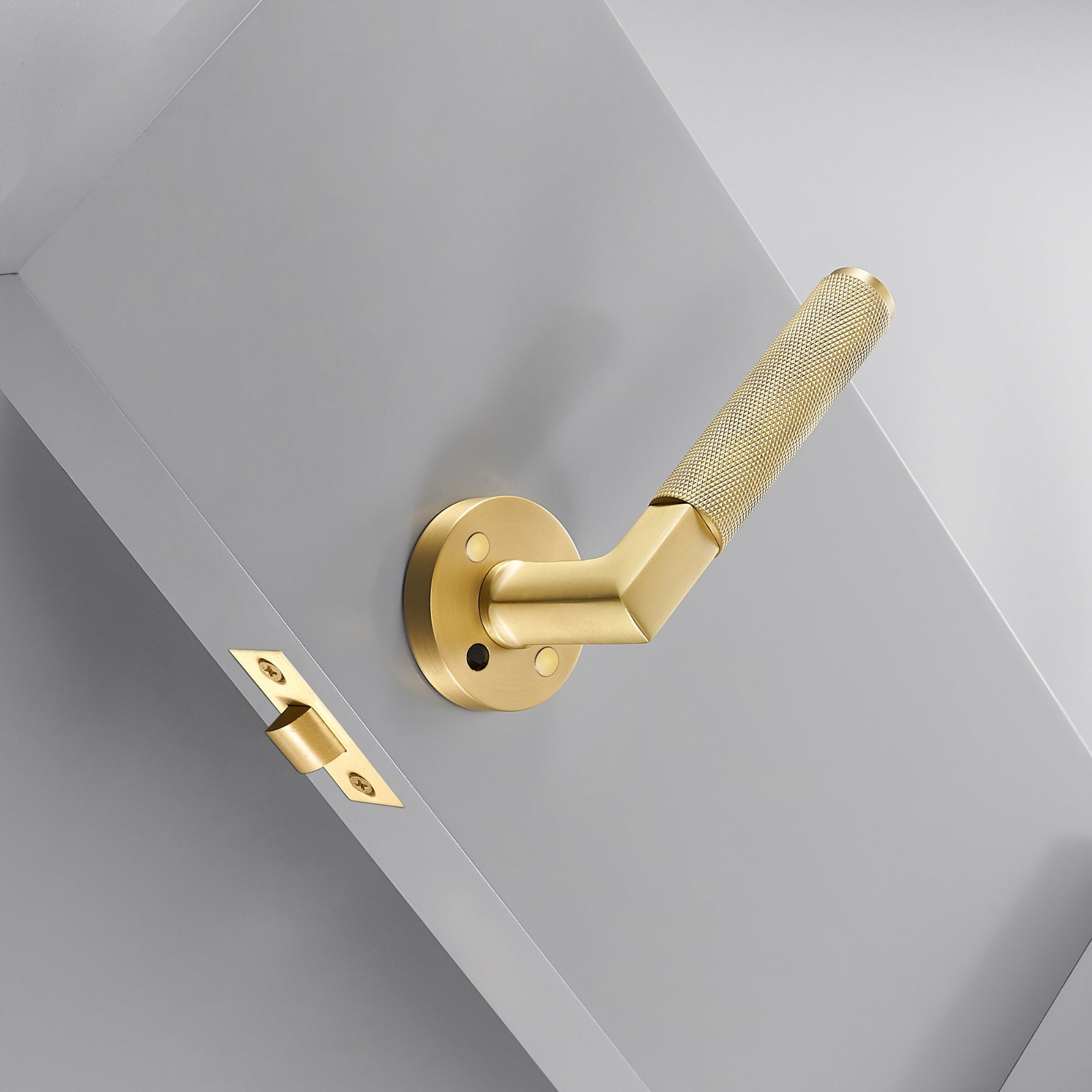 Dørhåndtak 308A-243 | Riflet | Messing