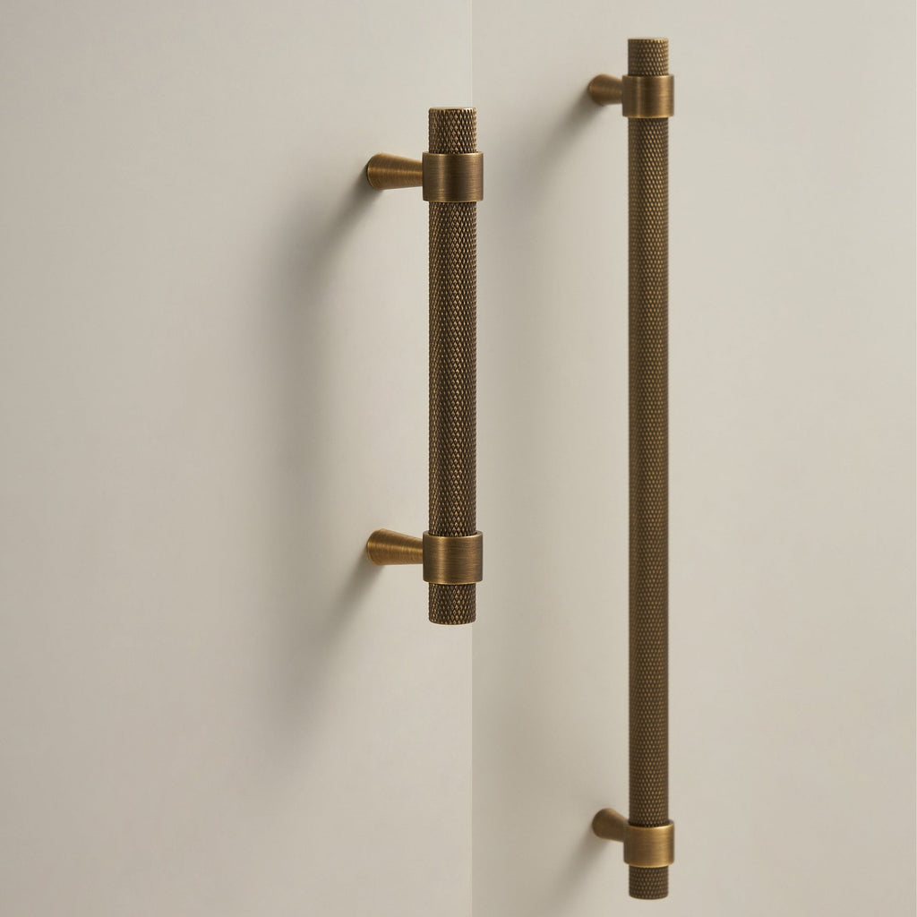 Maniglia CH016 | Zigrinata | Ottone Antico