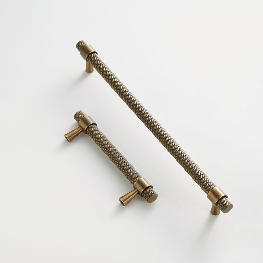 Maniglia CH016 | Zigrinata | Ottone Antico