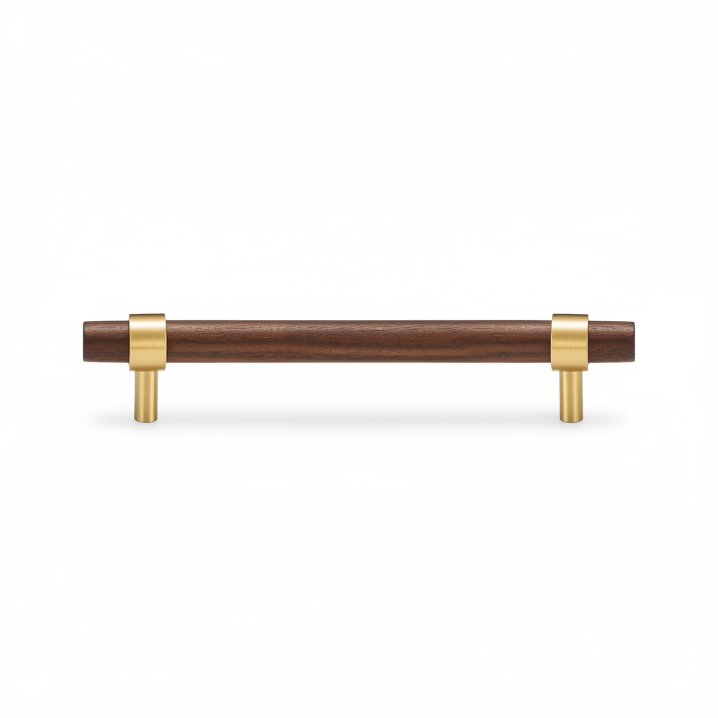 Håndtak CH025W | Valnøtt + Messing