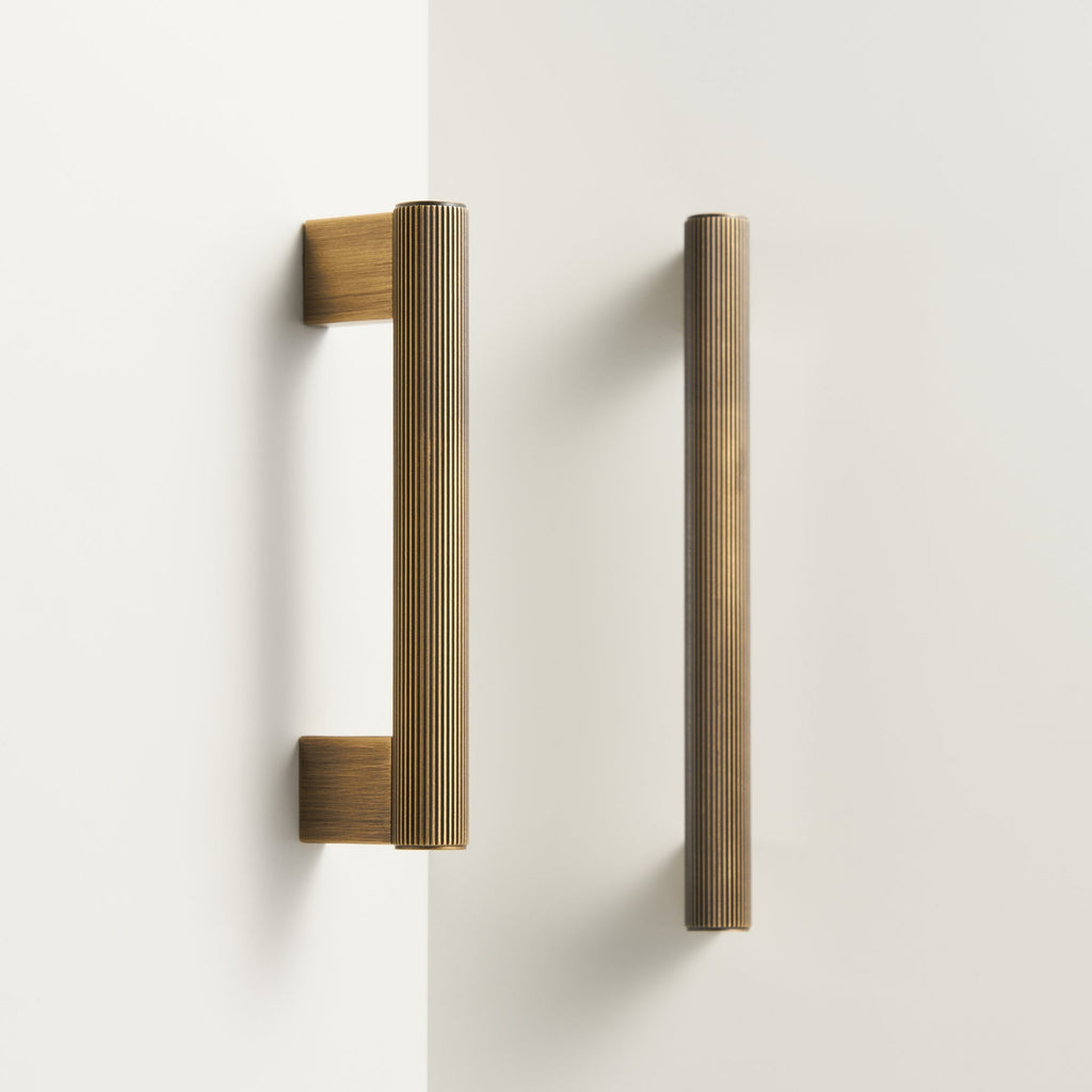 Maniglia CH052 | Zigrinata | Ottone Antico